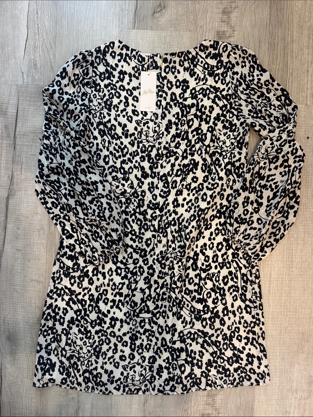 Lilly Pulitzer Black and White Leopard-Print Mini Dress - Picture 4 of 4